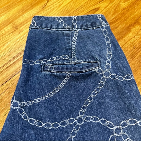 J.McLaughlin Women’s Everly Bashford Chain Wide Leg Jean Blue Trouser Style 4 - Picture 8 of 14